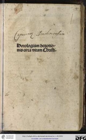 Horologium devotionis circa vitam Christi.