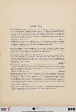 Mobiliar (Nr. 1-143)