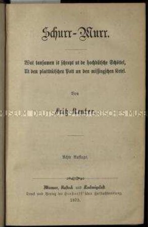 Sämtliche Werke von Fritz Reuter, Bd. 6