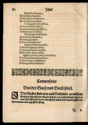 Conversatio Von der Bueß und Beichtstüel.