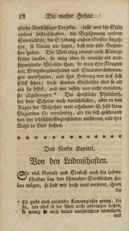 Das fünfte Kapitel. Von den Leidenschaften