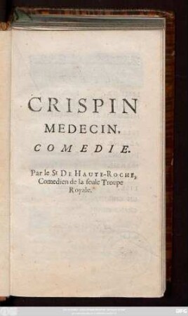 Crispin Medecin : Comedie