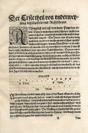 Der Erste theil von underweysung deß Circkels und Richtscheyts.