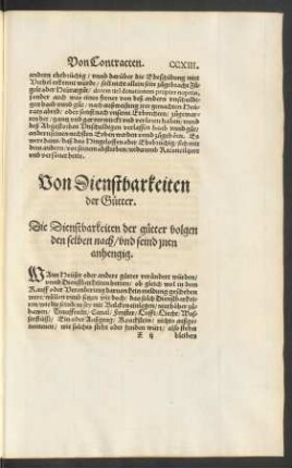 Von Dienstbarkeiten der Gütter.