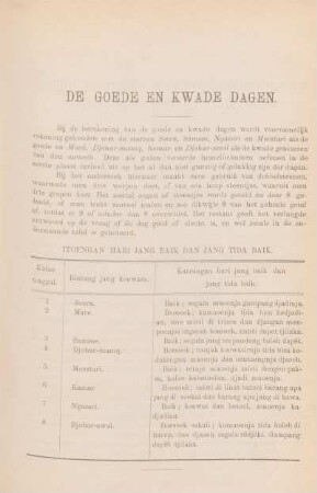 De goede en kwade dagen