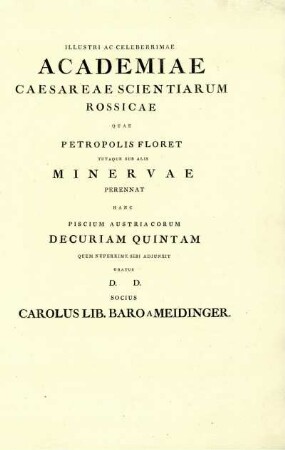 Decuria V: Icones piscium Austriae indigenorum. Decuria V