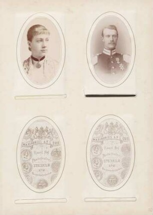 links oben: Großherzogin Hilda rechts oben: Großherzog Friedrich II. links unten: leer rechts unten: leer