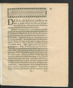 Deum esse Spiritum profiteor ex Joh.4.
