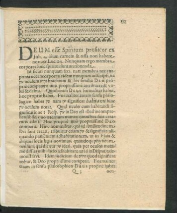 Deum esse Spiritum profiteor ex Joh.4.