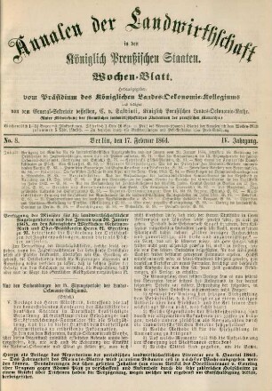 No. 8. Berlin, den 17. Februar 1864. IV. Jahrgang.