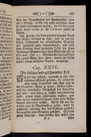 147-148, Cap. XXIV. Ihr seeliger und geschwinder Tod