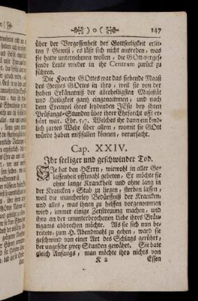 147-148, Cap. XXIV. Ihr seeliger und geschwinder Tod