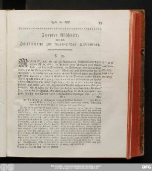Zweyter Abschnitt, von den Hülfsmitteln zur theologischen Erkenntniß.