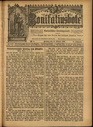 Erste Ausgabe vom Sonntag, den 15. Oktober 1899.