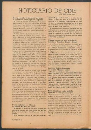 Noticiario de cine : (de "Uní - Argentina")
