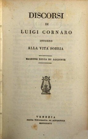 Discorsi di Luigi Cornaro intorno alla vita sobria