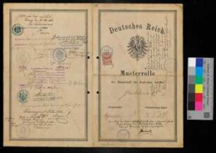 Musterrolle der Mannschaft des Deutschen Schiffes "Gretchen", 1886