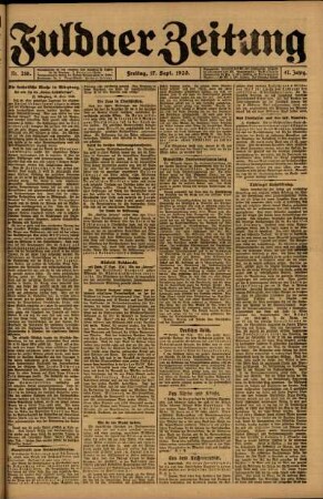 Ausgabe vom Freitag, den 17. September 1920.