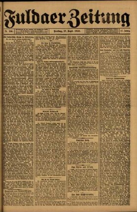 Ausgabe vom Freitag, den 17. September 1920.