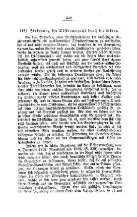 Förderung der Obstbaumzucht durch die Lehrer : [III. Elementarschulwesen]