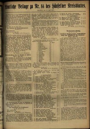 Zweite Ausgabe vom Samstag, den 14. Juli 1917.