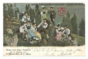 Auf der Alm, da gibt's koa Sünd' - Gruss vom Bayr. Volksfest am 27. Februar 1904 - II. Männer-Abt., B.T. (Krp.)