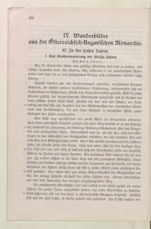 IV. Wanderbilder aus der Österreichisch-Ungarischen Monarchie