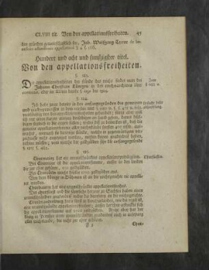 Hundert und acht und funfzigster - Hundert und fünf und neunzigster titel.