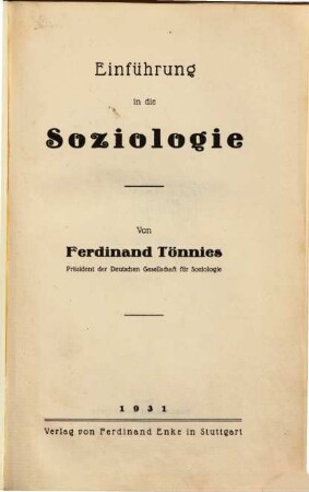 Einführung in die Soziologie