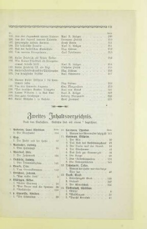 Zweites Inhaltsverzeichnis