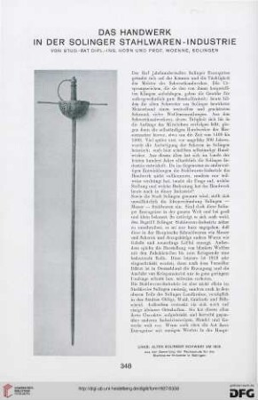 2: Das Handwerk in der Solinger Stahlwaren-Industrie
