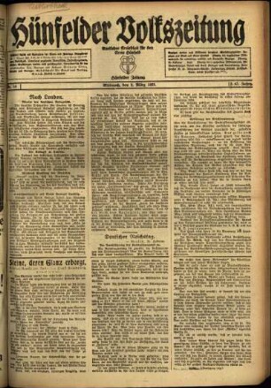 Ausgabe vom Mittwoch, den 02. März 1921.