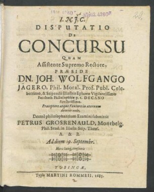 Disputatio De Concursu