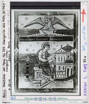 Berlin, Staatsbibliothek: Cod. Theol. Lat. fol. 733, Evangeliar aus Prüm, Evangelist Lukas