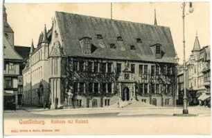 Quedlinburg. Rathaus mit Roland