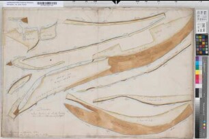 Delineation der Warden in der Rentei Dinslaken [Müllenward, Kiffardsche Ward, Müllenorthsche Ward, Kipermans Ward, Tembergs Ward, Abrahamsche Ward, alte Büssensche Ward, Knippische Ward, Wohnische Schaar, Schaar]. Vermessen Sept. 1753 durch J.C. Hoffele