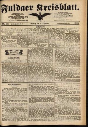Erste Ausgabe vom Montag, den 21. Dezember 1903.