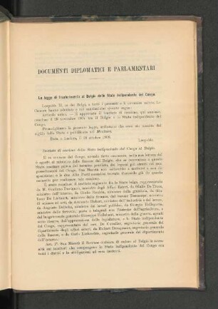 Documenti Diplomatici E Parlamentari.
