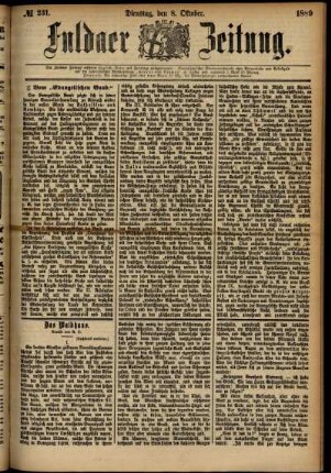 Ausgabe vom Dienstag, den 08. Oktober 1889.