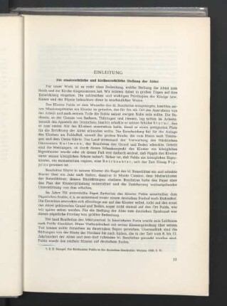 Die staatsrechtliche und kirchenrechtliche Stellung der Abtei.