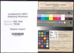 Entnazifizierung Hubert Ruland , geb. 30.10.1888 (Gastwirt)
