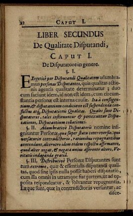 Liber Secundus De Qualitate Disputandi.