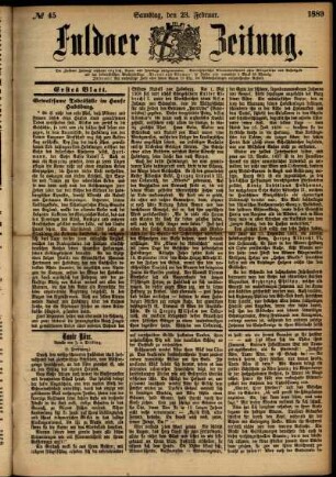 Erste Ausgabe vom Samstag, den 23. Februar 1889.