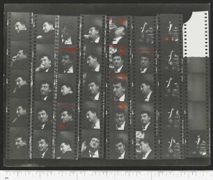 Kontaktabzüge von Porträtaufnahmen Brendan Behan