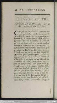 Chapitre VIII. Instruction sur le Décalogue, sur les Sacrements, & sur la Priere