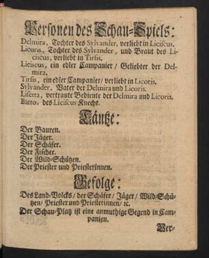 Personen des Schau-Spiels