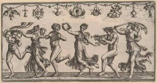 Tanzende und musizierende Faune und Bacchantinnen
