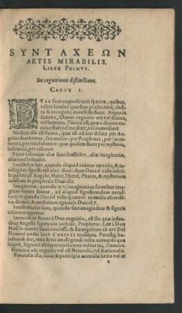 Syntaxeōn Artis Mirabilis, Liber Primus.