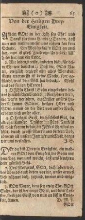 Von der Heiligen Drey-Einigkeit