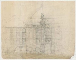 Thiersch, Friedrich von; Dresden (Sachsen); Rathaus - Hauptfassade (Teilansicht)